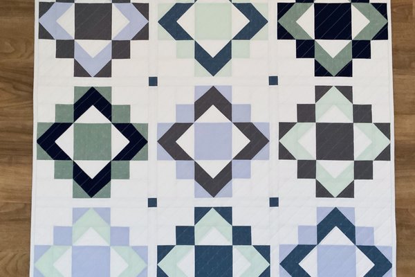 Framed Folk Quilt - commission baby quilt