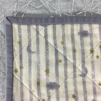 Baby Quilt, Lightweight Reversible Cotton Quilt, Perfect for Stroller, Blanket with Moon and Stars, 34 X 42