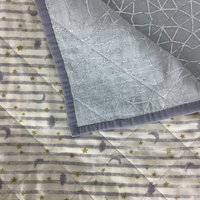 Baby Quilt, Lightweight Reversible Cotton Quilt, Perfect for Stroller, Blanket with Moon and Stars, 34 X 42