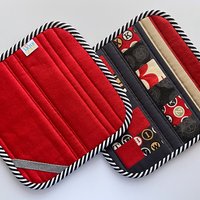 Handmade Quilted Potholder Set, Retro Typewriter Fabric, Kitchen Hot Pads