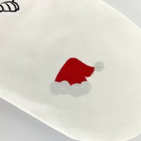 Personalized Christmas Stocking, Embroidered with Bear in Santa Hat and Your Choice of Name