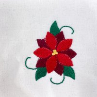 Personalized Embroidered Christmas Stocking, Girl and Poinsettia, Keepsake Family Stocking