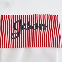 Personalized Christmas Stocking, Embroidered Sloth and Candy Cane, Handmade