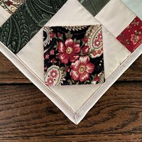 Quilted Potholders, Set of 2, Handmade Hot Pads, Green & Red Paisley