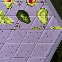 Handmade Purple Avocado Placemats, Hexagon Table Mats, Set of Two
