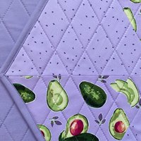 Handmade Purple Avocado Placemats, Hexagon Table Mats, Set of Two