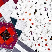 Halloween Quilt, Modern Handmade Throw Quilt, Perfect for Fall Holiday Home Decor, 48 X 64