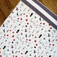 Halloween Quilt, Modern Handmade Throw Quilt, Perfect for Fall Holiday Home Decor, 48 X 64