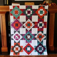 Halloween Quilt, Modern Handmade Throw Quilt, Perfect for Fall Holiday Home Decor, 48 X 64