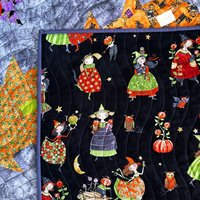 Handmade Quilt, Halloween, Modern Ghost Throw, Spooky Fall Decor, 62 X 64