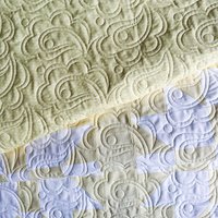Handmade Yellow and White Two-Color Patchwork Quilt, 54 X 71