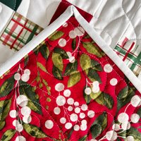 Handmade Christmas Quilt, Christmas Holiday Colors, Large Throw, 55 X 72