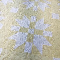 Handmade Yellow and White Two-Color Patchwork Quilt, 54 X 71