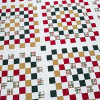 Handmade Christmas Quilt, Christmas Holiday Colors, Large Throw, 55 X 72