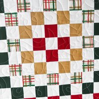 Handmade Christmas Quilt, Christmas Holiday Colors, Large Throw, 55 X 72