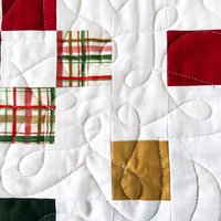 Handmade Christmas Quilt, Christmas Holiday Colors, Large Throw, 55 X 72