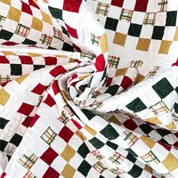 Handmade Christmas Quilt, Christmas Holiday Colors, Large Throw, 55 X 72