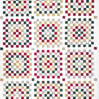Handmade Christmas Quilt, Christmas Holiday Colors, Large Throw, 55 X 72