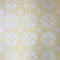 Handmade Yellow and White Two-Color Patchwork Quilt, 54 X 71