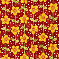 Polka Dot Garden, In The Beginning Fabrics, Quilting Fabric, Floral and Dots, 0.5 yards, 18 X 44