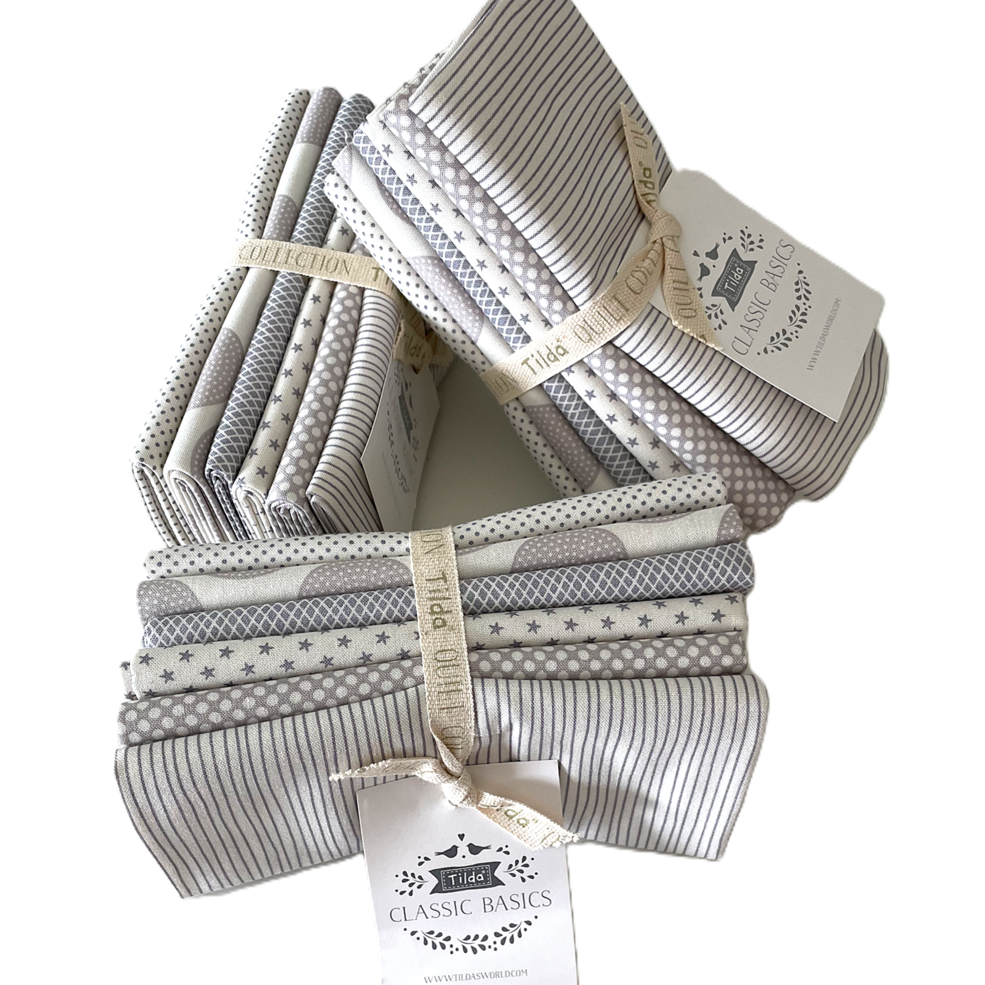 Tilda Classics Basic Gray Fat Quarter Bundle - 6 Fabrics