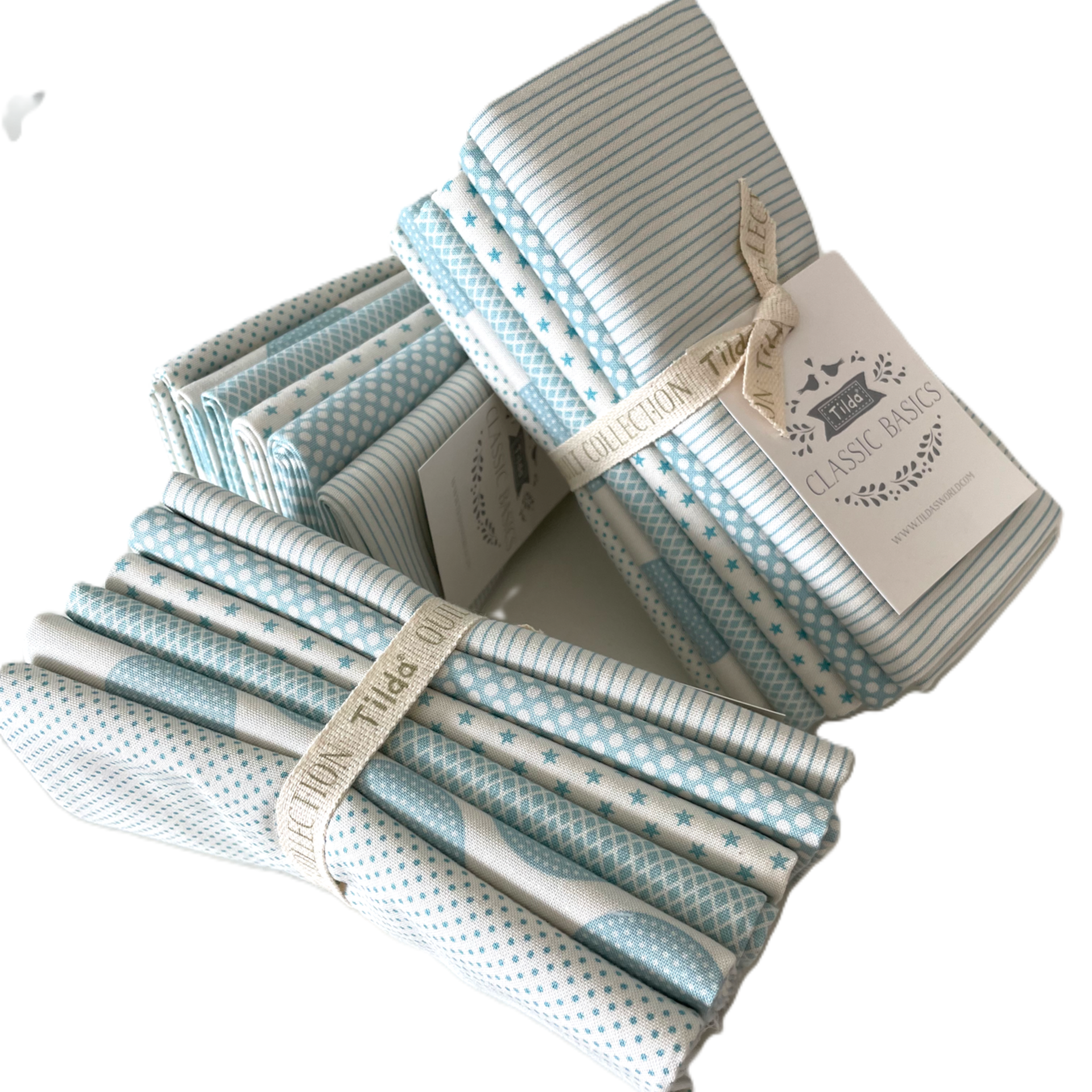 Tilda Classic Basics Light Blue Fat Quarter Bundle - 6 Fabrics