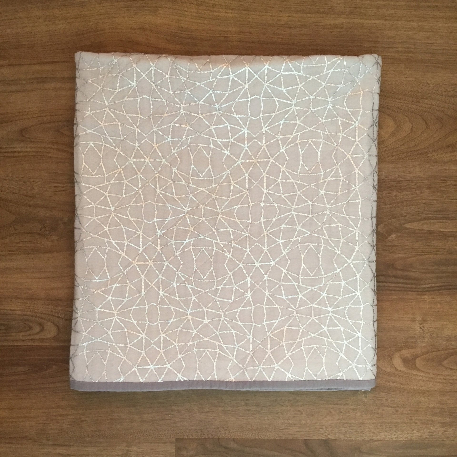 Baby Quilt, Lightweight Reversible Cotton Quilt, Perfect for Stroller, Blanket with Moon and Stars, 34 X 42