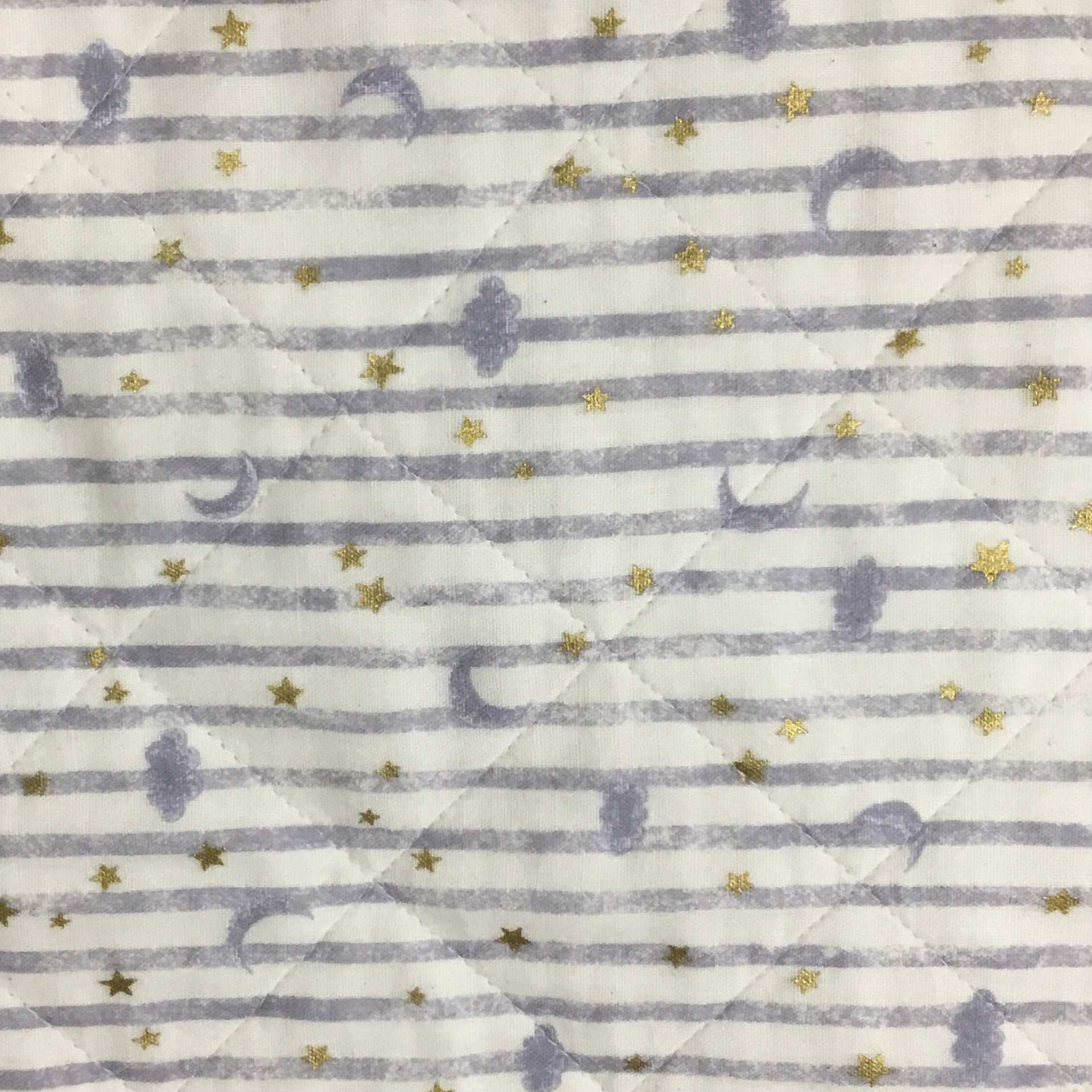 Baby Quilt, Lightweight Reversible Cotton Quilt, Perfect for Stroller, Blanket with Moon and Stars, 34 X 42