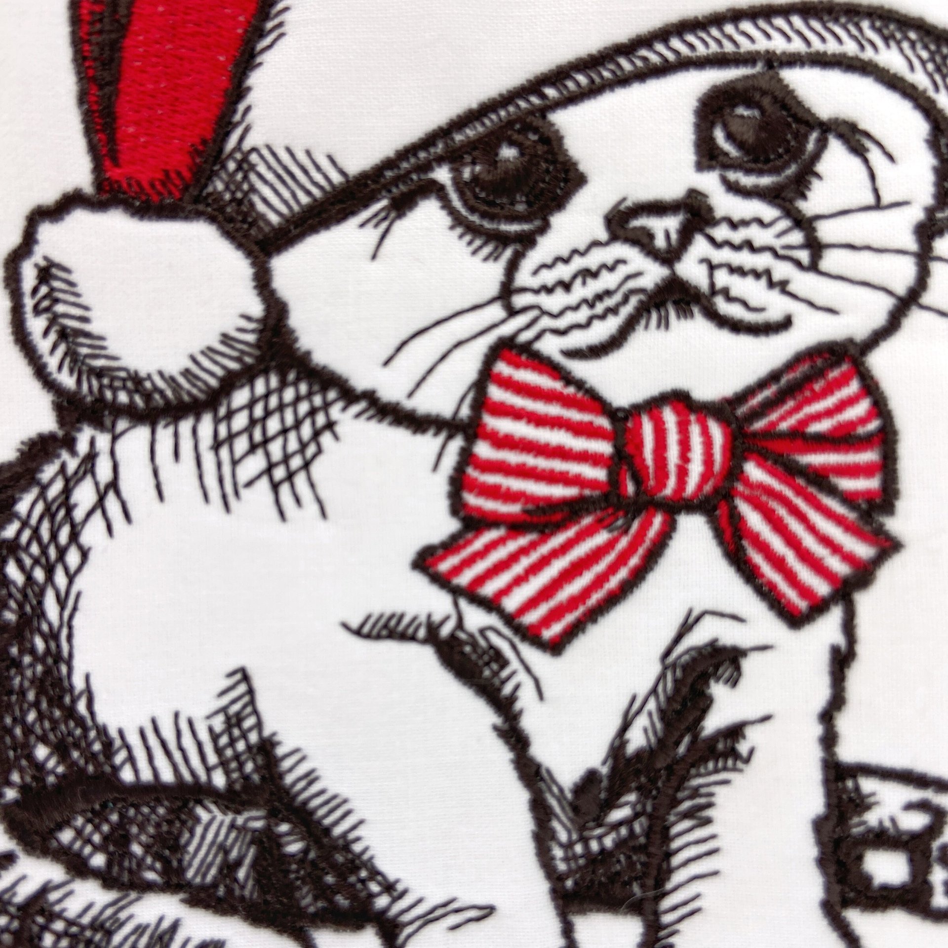 Personalized Christmas Stocking, Embroidered with Sweet Kitten and Your Choice of Name
