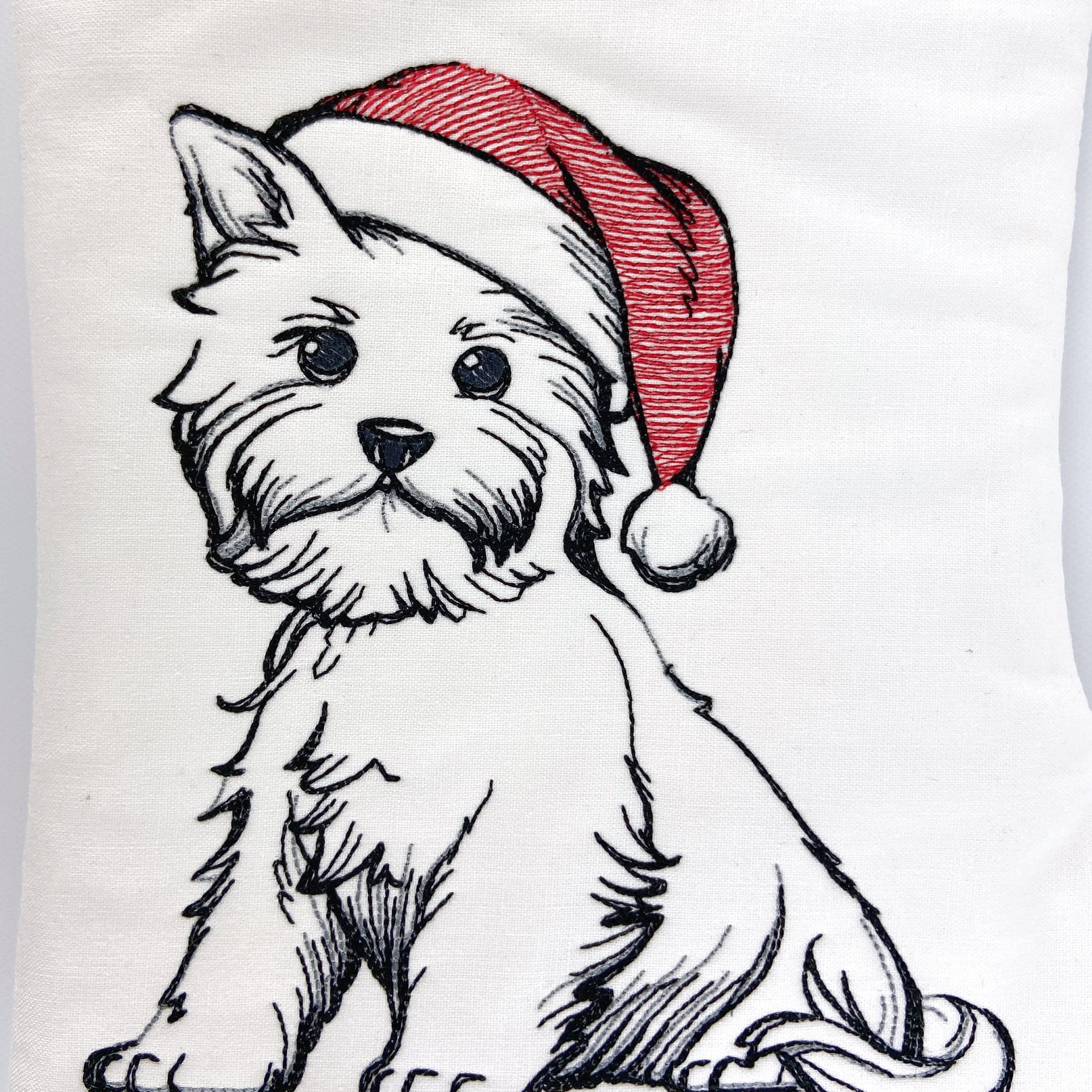Personalized Christmas Stocking, Embroidered with Puppy and Your Choice of Name