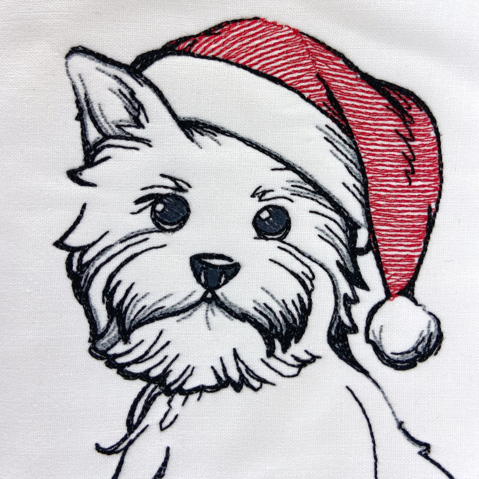 Personalized Christmas Stocking, Embroidered with Puppy and Your Choice of Name