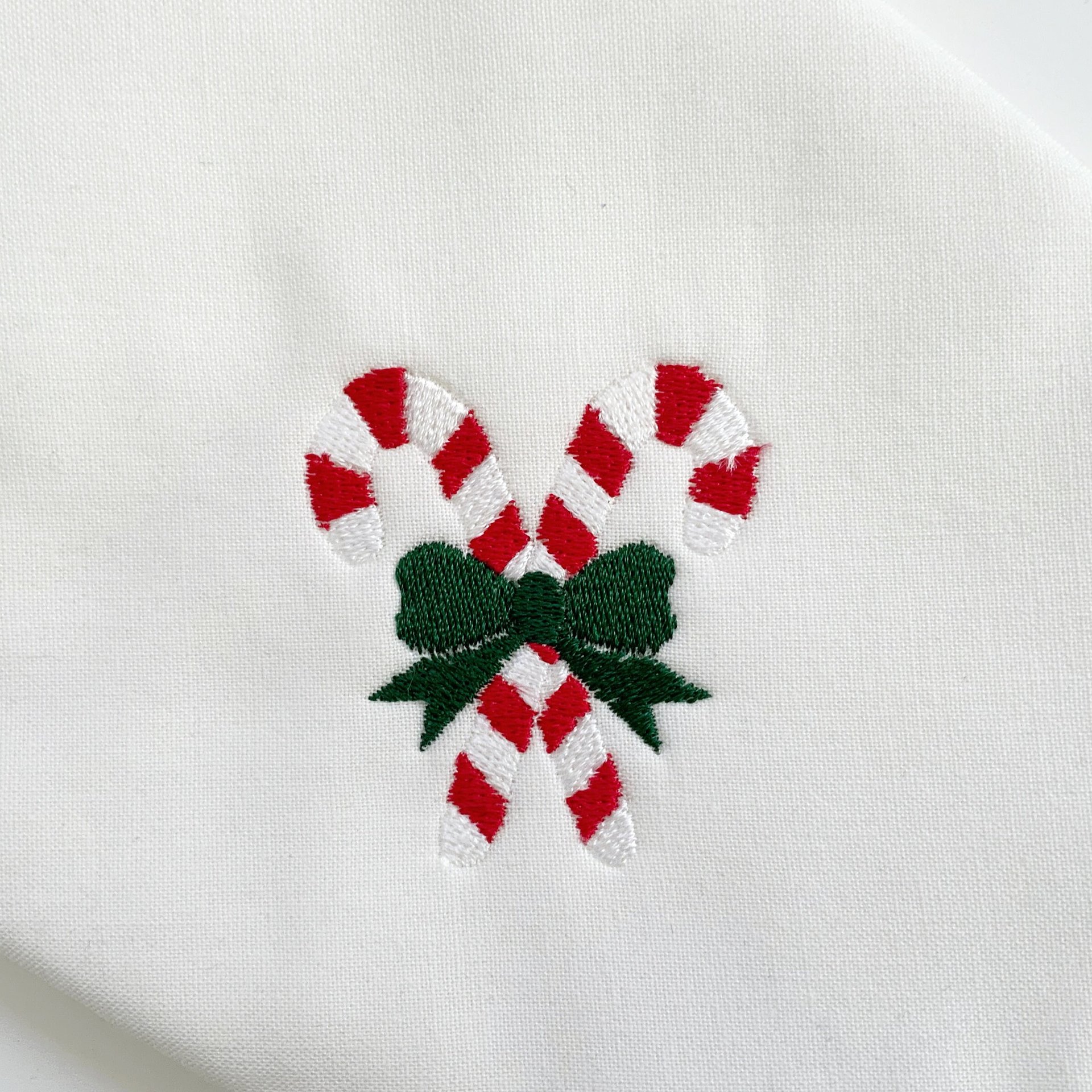 Personalized Christmas Stocking, Embroidered Sloth and Candy Cane, Handmade
