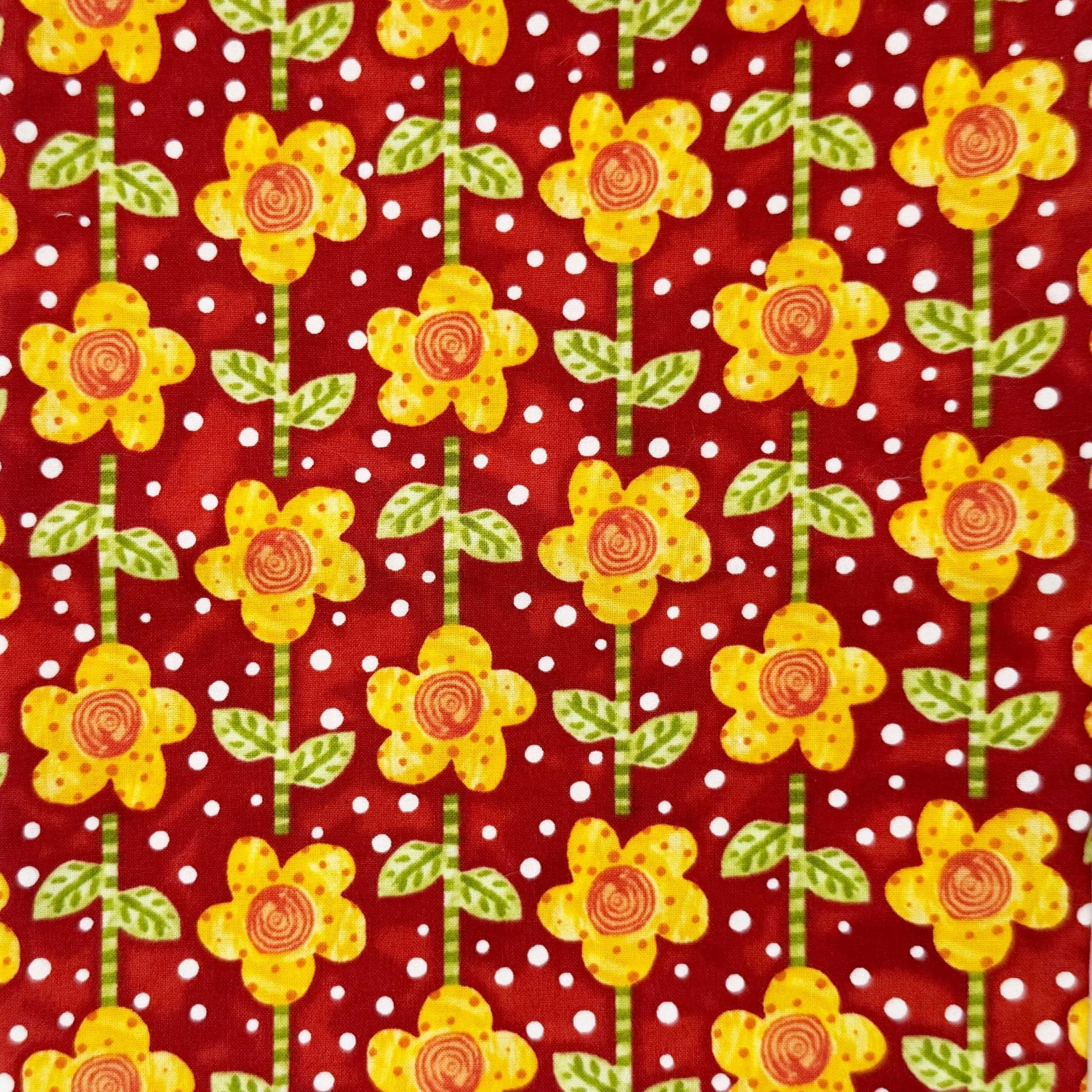 Polka Dot Garden, In The Beginning Fabrics, Quilting Fabric, Floral and Dots, 0.5 yards, 18 X 44