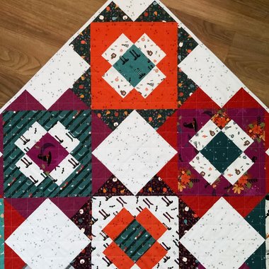 Halloween Quilt, Modern Handmade Throw Quilt, Perfect for Fall Holiday Home Decor, 48 X 64